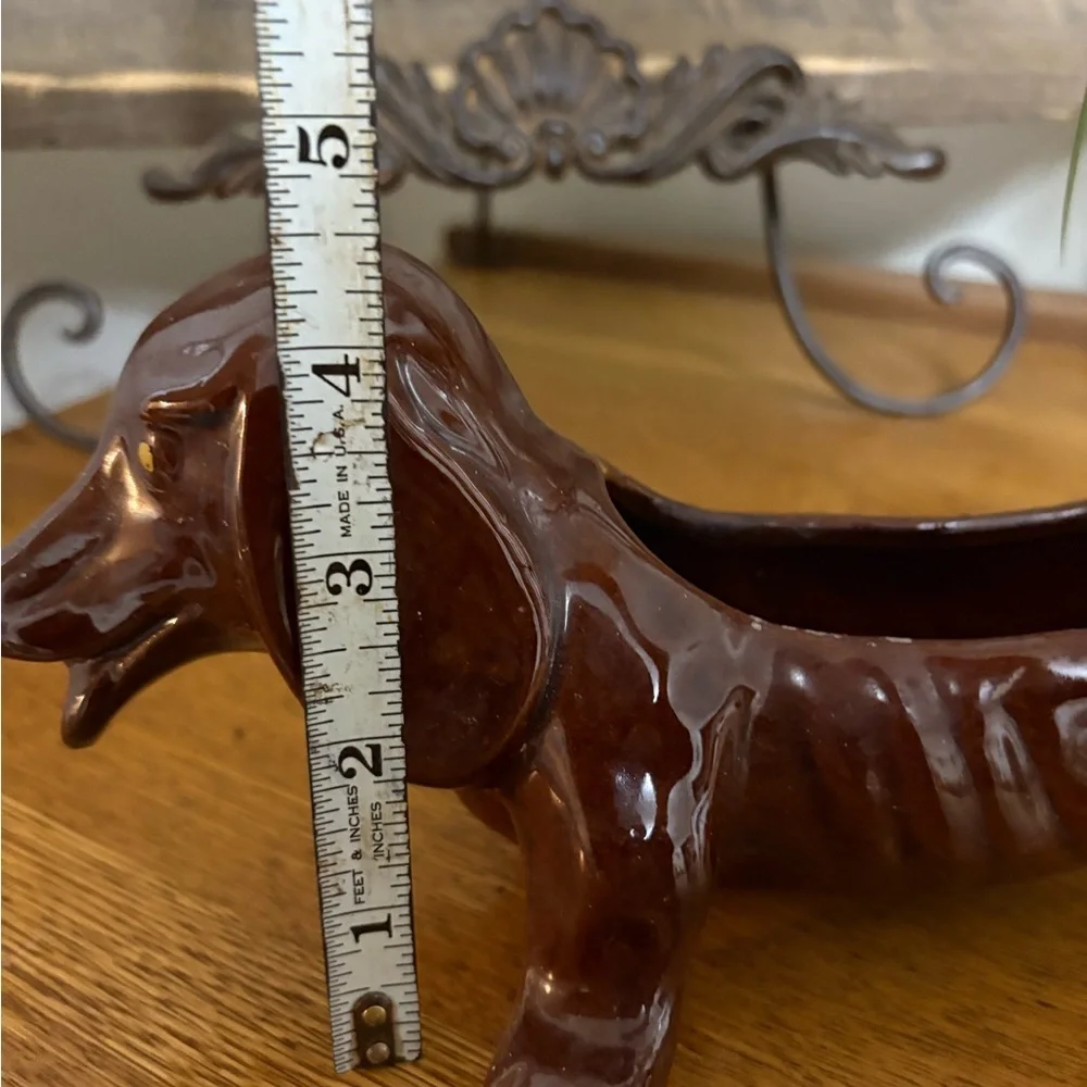 Vintage Dachshund Planter Dog Figurine Japan Doxie Ceramic - Picture 7 of 8